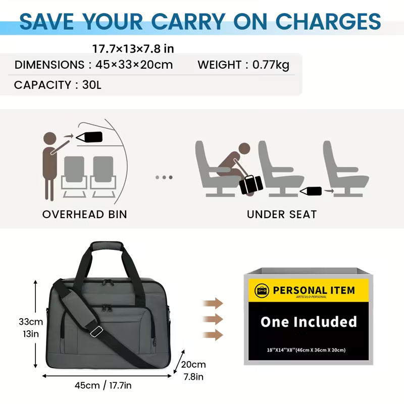 Extra Large Travel Duffel Bag – Carry-On Laptop & Weekend Bag