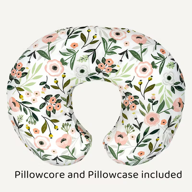 C-Shaped Nursing Pillow with Removable Pillowcase – Baby Feeding Support Pillow