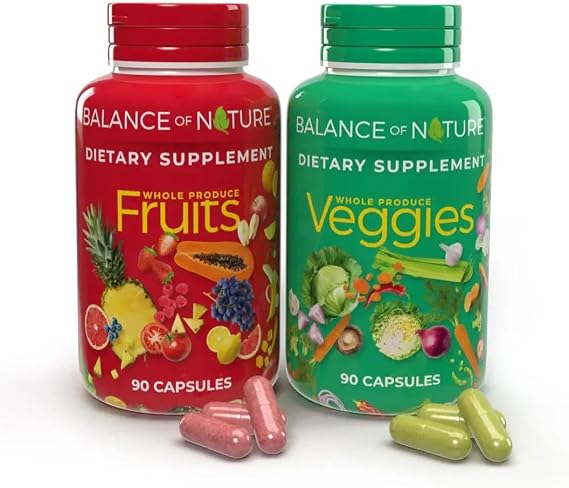 Balance of Nature Whole Food Supplement – Fruits & Veggies – 30 Servings – Whole Food Fruit & Vegetable Capsules