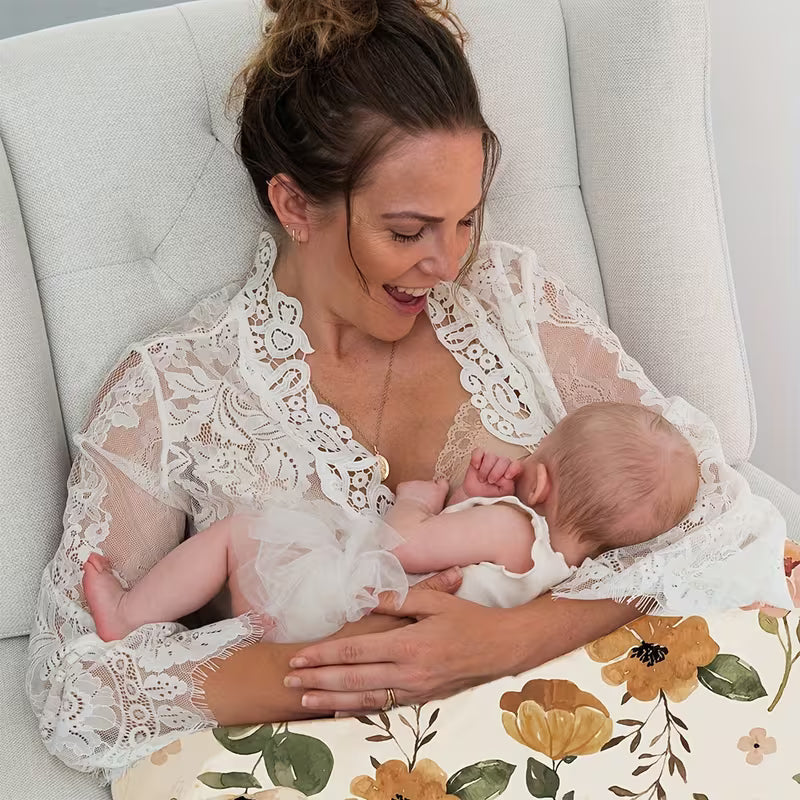 C-Shaped Nursing Pillow with Removable Pillowcase – Baby Feeding Support Pillow