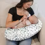 C-Shaped Nursing Pillow with Removable Pillowcase – Baby Feeding Support Pillow