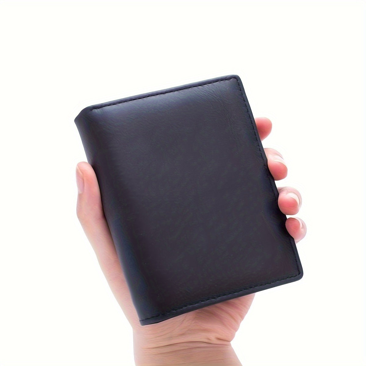 Men's Genuine Leather Wallet, Slim Vertical Bifold Wallet with ID Window