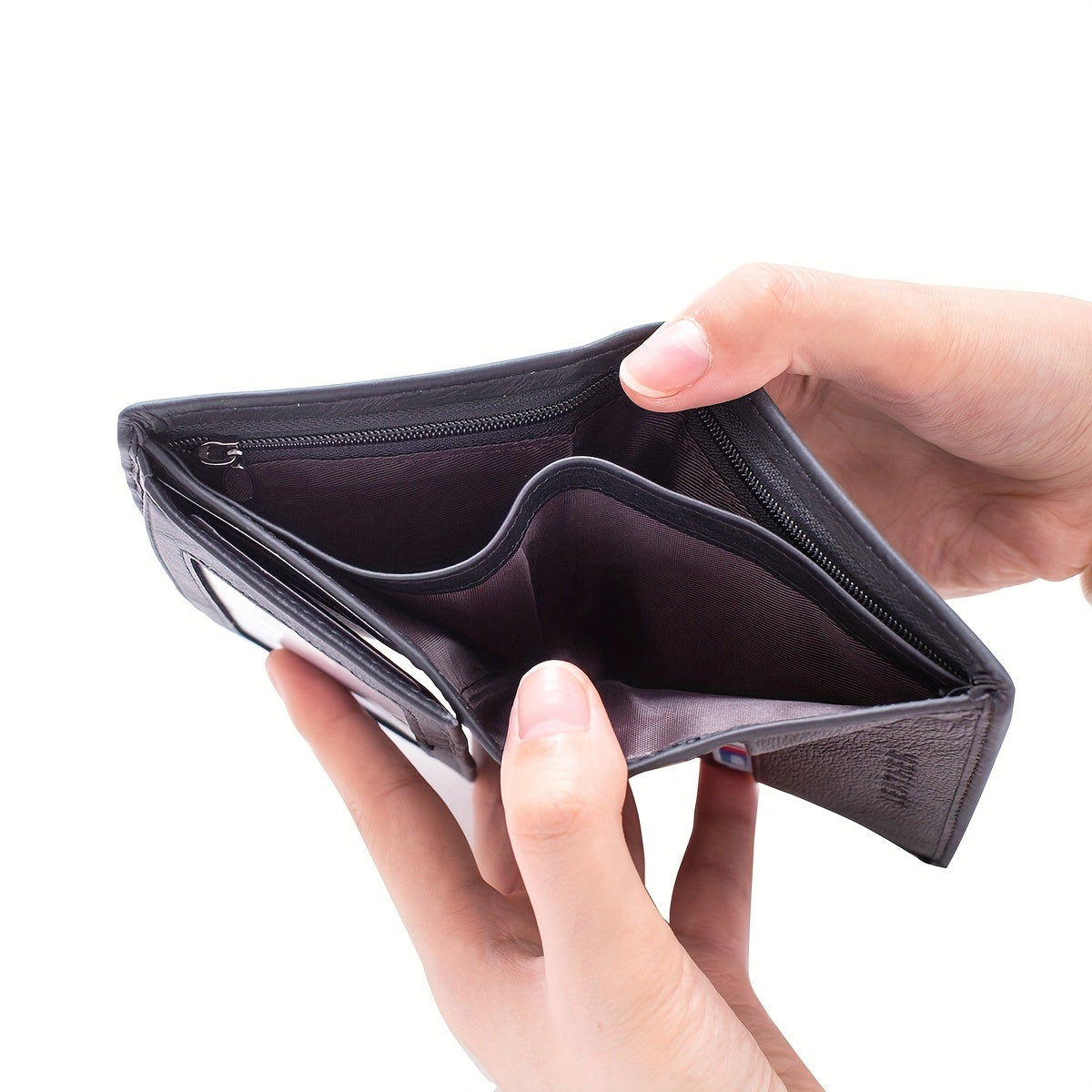 Men's Genuine Leather Wallet, Slim Vertical Bifold Wallet with ID Window