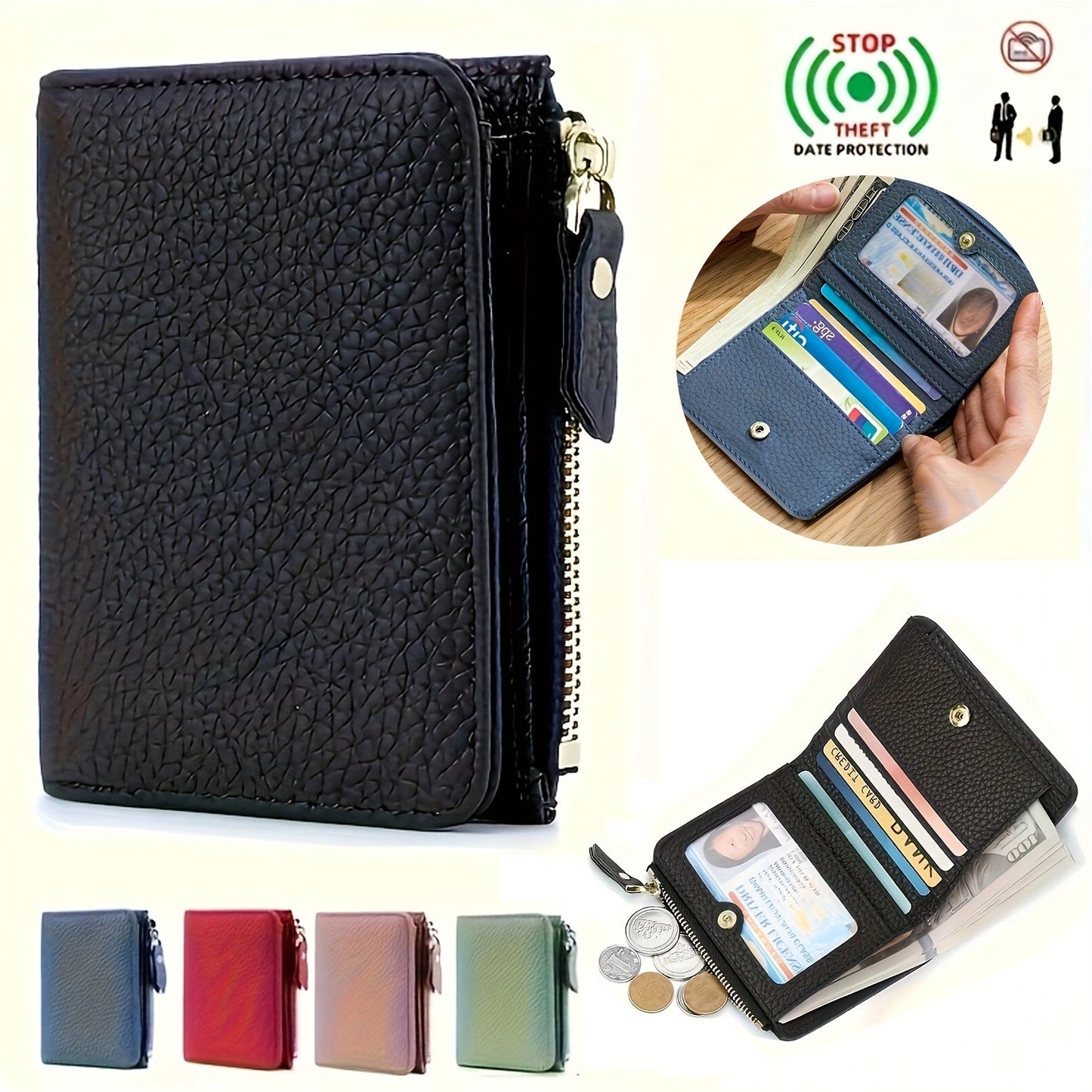 RFID Blocking Leather Wallet for Men