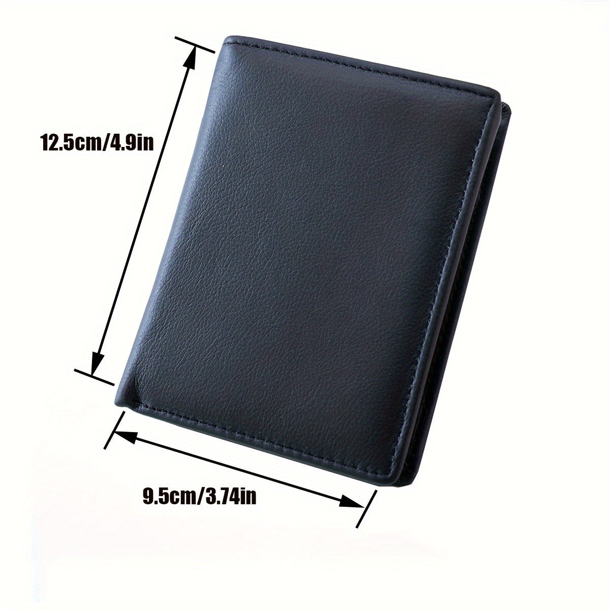 Men's Genuine Leather Wallet, Slim Vertical Bifold Wallet with ID Window