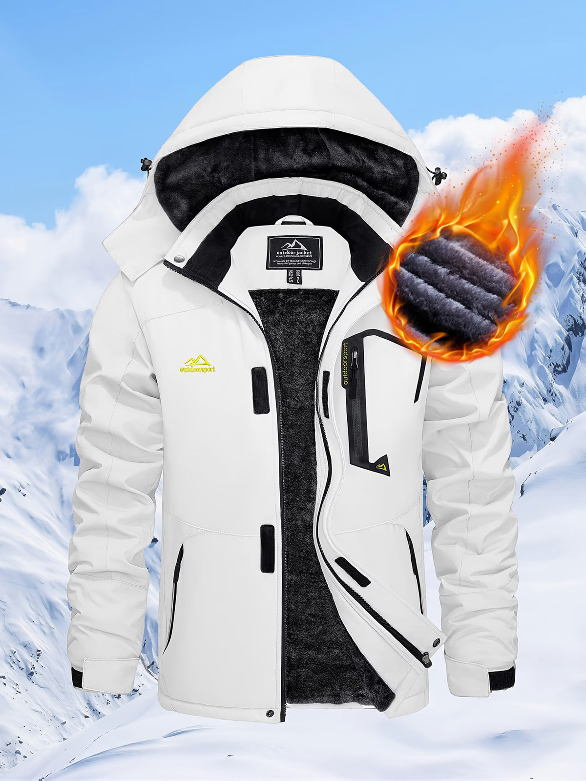 Men’s Heavyweight Fleece Lined Parka | Outdoor Thermal Hiking & Skiing Jacket
