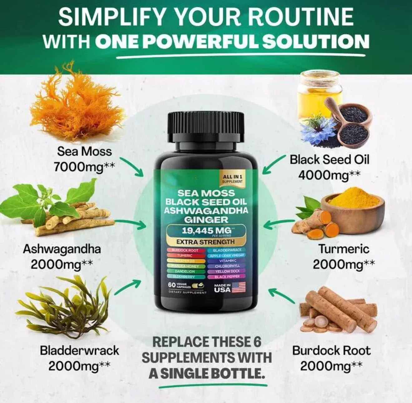 Sea Moss & Ashwagandha 16-in-1 Multivitamin | 60 Capsules